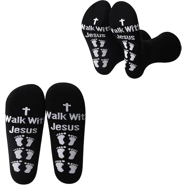 Amazon.com: Combed Cotton Socks - Christian Cross Walk with Jesus